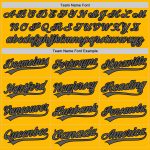 Custom Name and Number Authentic Throwback Baseball Jersey - Personalized Gold Steel Gray-Black Design Personalized Gold