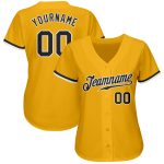 Custom Authentic Baseball Jersey with Personalized Name and Number in Gold, Steel Gray, and White Personalized Gold Steel