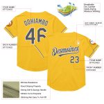 Custom Name Number Personalized Gray White Gold Steel Baseball Jersey Authentic Throwback Mesh Personalized Gold Steel Gray-White