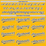 Custom Name and Number Softball Jersey - Personalized Gold Steel Gray-White Unisex Two-Button Design Personalized Gold Steel
