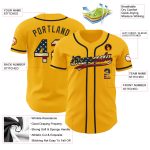 Personalized Vintage USA Flag Baseball Jersey - Custom Name & Number in Black Gold Authentic Design Personalized Gold Vintage