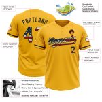 Custom Name Number Personalized Gold Vintage USA Flag Unisex Softball Jersey Black Two-Button Personalized Gold Vintage USA