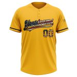 Custom Name Number Personalized Gold Vintage USA Flag Unisex Softball Jersey Black Two-Button Personalized Gold Vintage USA