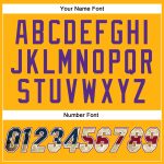 Custom Name and Number Vintage USA Flag Baseball Jersey - Personalized Purple Gold Authentic Team Jersey Personalized Gold