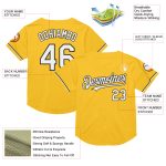 Custom Name Number Authentic Throwback Baseball Jersey Personalized Gold Black White Mesh Team Personalized Gold White-Black