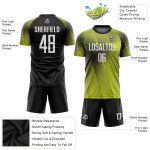 Custom Name Number Soccer Jersey Uniform - Personalized Gold White Black Sublimation Team Gear Personalized Gold White-Black