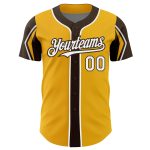 Custom Name and Number Authentic Baseball Jersey in Personalized Gold, White, Brown - 3 Colors and Arm Shapes Personalized