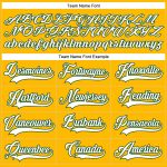 Custom Gold White-Green Hockey Jersey with Personalized Name and Number - Lace Neck Design Personalized Gold White-Green