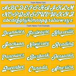 Custom Two-Tone Baseball Jersey with Personalized Name and Number in Gold and Kelly Green Personalized Gold White-Kelly Green