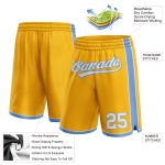 Custom Name Number Gold White Light Blue Basketball Shorts Personalized Personalized Gold White-Light Blue Authentic Basketball
