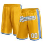 Custom Name Number Gold White Light Blue Basketball Shorts Personalized Personalized Gold White-Light Blue Authentic Basketball