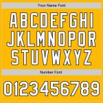 Custom Name and Number Authentic Baseball Jersey in Personalized Gold White-Navy - 3 Colors, Arm Shapes Personalized Gold