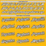 Custom Name and Number Authentic Baseball Jersey in Personalized Gold White-Navy - 3 Colors, Arm Shapes Personalized Gold