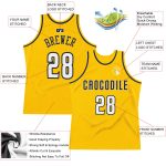 Custom Name and Number Personalized Gold White-Navy Basketball Jersey - Authentic Throwback Team Jersey Personalized Gold