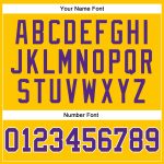 Custom Purple Basketball Jersey with Personalized Gold White Pinstripe Name and Number - Authentic Design Personalized Gold