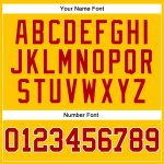 Custom Personalized Red Basketball Jersey with Gold White Pinstripes, Team Name & Number Personalized Gold White Pinstripe