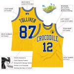 Custom Name Number Basketball Jersey Personalized Gold White Pinstripe Royal Authentic Personalized Gold White Pinstripe