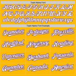 Custom Name and Number Authentic Baseball Jersey - Personalized Gold White Purple Color Options, Arm Shapes Design Personalized