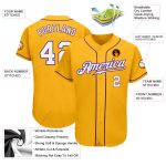 Custom Name Number Personalized Authentic Baseball Jersey Gold White Purple Personalized Gold White-Purple Authentic Baseball