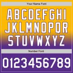 Custom Varsity Letterman Jacket Personalized Gold White Purple Bomber Full-Snap Fashion with Team Name & Number Personalized