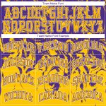 Custom Name Number Sublimation Basketball Jersey Suit - Personalized Gold White Purple Round Neck Personalized Gold White-Purple