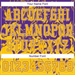 Custom Name Number Sublimation Basketball Jersey Suit - Personalized Gold White Purple Round Neck Personalized Gold White-Purple