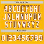 Custom Name Number Baseball Jersey - Personalized Authentic Gold White Red 3 Colors Arm Shapes Team Design Personalized Gold
