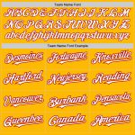 Custom Name Number Baseball Jersey - Personalized Authentic Gold White Red 3 Colors Arm Shapes Team Design Personalized Gold
