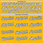 Custom Name and Number Authentic Baseball Jersey in Gold White and Royal - Personalized 3 Colors Arm Shapes Personalized