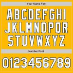 Custom Name and Number Authentic Baseball Jersey in Gold White and Royal - Personalized 3 Colors Arm Shapes Personalized