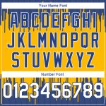 Customizable Basketball Jersey with Personalized Name & Number, Gold White-Royal Abstract Design, Authentic City Edition
