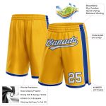 Personalized Custom Name Number Basketball Shorts - Gold White Royal Authentic Personalized Gold White-Royal Authentic Basketball