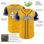 Custom Name Number Gold White-Royal Two Tone Baseball Jersey - Personalized Authentic Team Jersey Personalized Gold White-Royal
