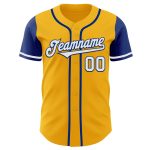 Custom Name Number Gold White-Royal Two Tone Baseball Jersey - Personalized Authentic Team Jersey Personalized Gold White-Royal