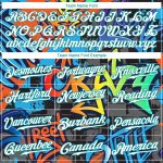 Custom Name Number 3D Baseball Jersey White Teal Graffiti Geometric Pattern Authentic Team Apparel Personalized Graffiti