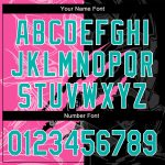 Custom Graffiti Pattern Baseball Jersey with Aqua Black-Pink 3D Design - Authentic Team Jersey with Personalized Name & Number
