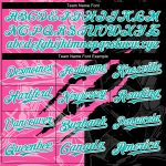 Custom Graffiti Pattern Baseball Jersey with Aqua Black-Pink 3D Design - Authentic Team Jersey with Personalized Name & Number
