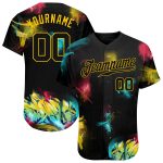 Personalized Black Gold 3D Graffiti Baseball Jersey Custom Name Number Authentic Personalized Graffiti Pattern Black-Gold