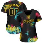 Personalized Black Gold 3D Graffiti Baseball Jersey Custom Name Number Authentic Personalized Graffiti Pattern Black-Gold
