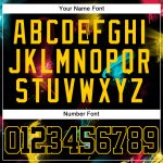 Personalized Black Gold 3D Graffiti Baseball Jersey Custom Name Number Authentic Personalized Graffiti Pattern Black-Gold