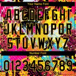 Custom Black-Gold Graffiti 3D Psychedelic Two-Button Unisex Softball Jersey with Personalized Name and Number Personalized