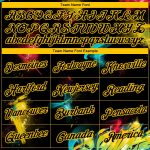 Custom Graffiti Pattern Long Sleeve Performance T-Shirt Black-Gold 3D with Team Name & Number Personalized Graffiti Pattern