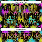 Custom Name and Number Black Gold Graffiti 3D Neon Splatter Baseball Jersey Authentic Team Design Personalized Graffiti Pattern