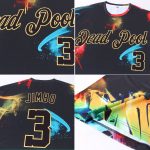 Custom Name and Number Black-Gold 3D Performance T-Shirt - Personalized Graffiti Pattern Design Personalized Graffiti Pattern