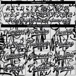 Custom Name & Number Graffiti Pattern Bomber Jacket with Female Faces & Lips - Black-Gray Grunge Art Varsity Letterman Style
