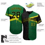 Personalized Black-Green 3D Graffiti Pattern Jamaica Baseball Jersey Custom Name & Number Personalized Graffiti Pattern Black-Green