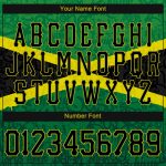 Personalized Black-Green 3D Graffiti Pattern Jamaica Baseball Jersey Custom Name & Number Personalized Graffiti Pattern Black-Green