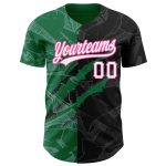 Black Green Pink Personalized Graffiti 3D Scratch Baseball Jersey Custom Name Number Authentic Team Design Personalized Graffiti