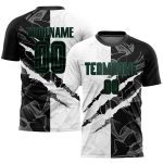 Personalized Black-Kelly Green Graffiti Soccer Jersey with Custom Name and Number - Sublimation Team Uniform Personalized