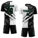 Personalized Black-Kelly Green Graffiti Soccer Jersey with Custom Name and Number - Sublimation Team Uniform Personalized